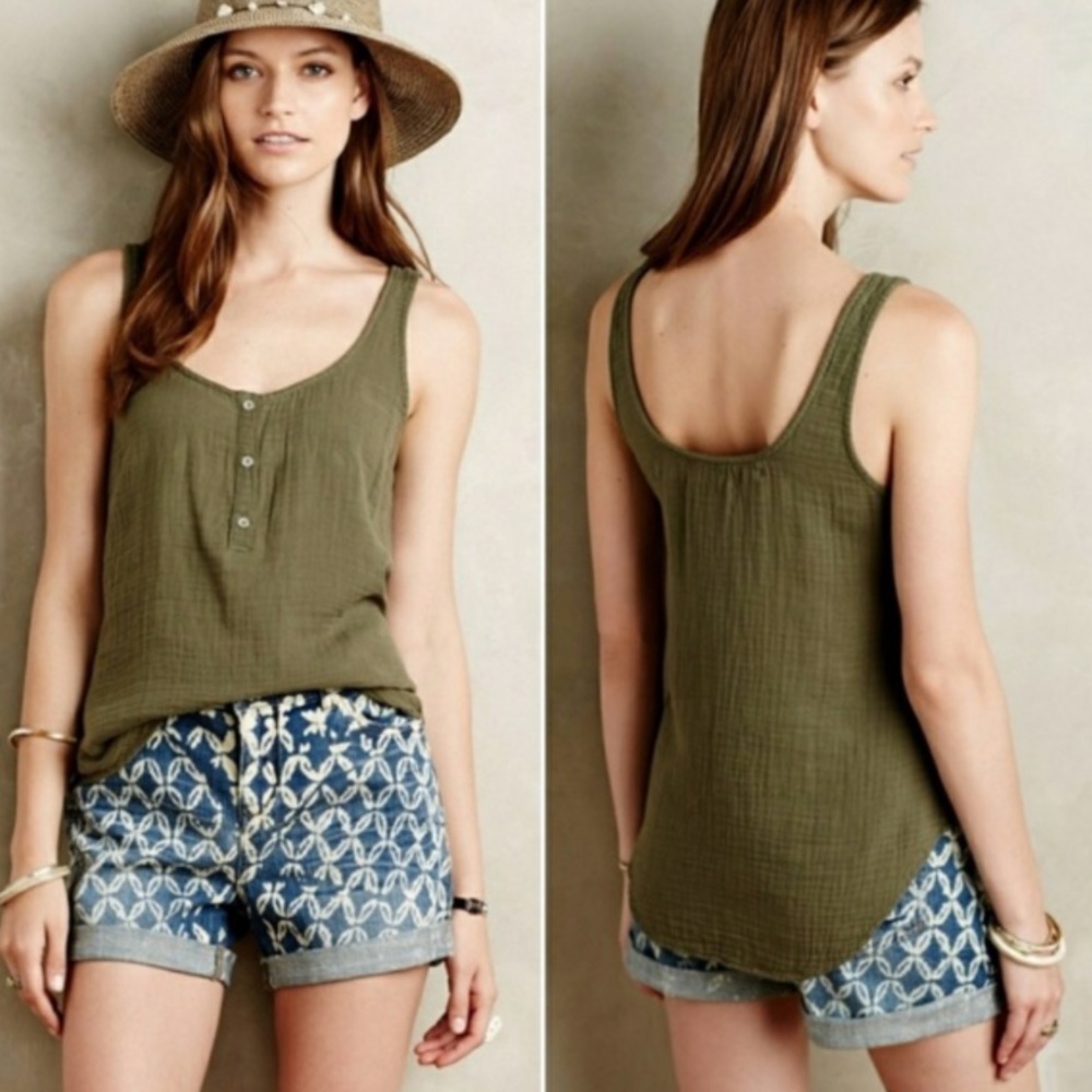 Anthropologie Cloth & Stone Gauze Tank